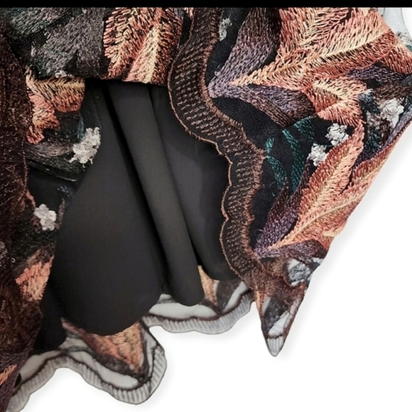 Dixie skirt embroidered chiffon full black size 6/8 - Picture 5 of 12